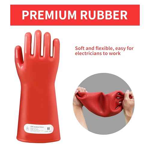 Class 1 Insulated Electrician Gloves - High Voltage Dielectric Electrical Gloves For Electrician,8000V AC