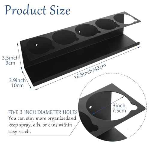 2 Pack Five Cans Wall-Mounted Steel Aerosol Spray Can Holder, Spray Paint Can Holder for Garage and Workspace