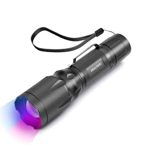 365nm/395nm Blacklight Flashlight, Dual-Mode for UV Glue Curing, Uranium Glass, AC Leak UV Dye Tracking, Portable Multi-Function - Batteries Not Included