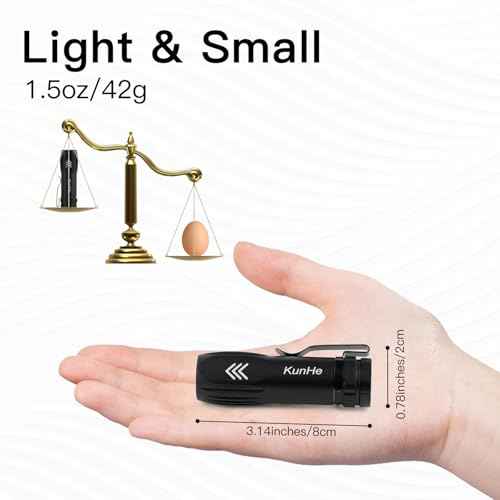 KunHe 10 Pack Small Rechargeable Flashlights Bulk USB-C Mini High Lumen Flashlight Clip-on Portable Pocket Flash Light for EDC Emergency Home Use Stocking Stuffers