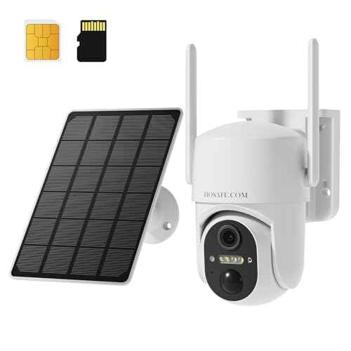 4G LTE Cellular Security Camera No Internet Needed, No wifi Security Camera Outdoor wireless, Wireless Security Camera Outdoor with SIM Card, 360 PTZ, Human Sensor, SD/cloud, 2-way Talk, IP66