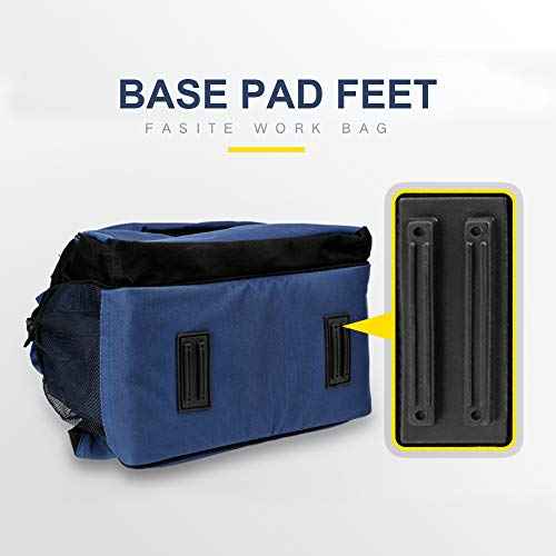 FASITE Tool Bag Backpack, Heavy Duty Durable Electrician Work Pack for Hand Tools, Waterproof Tool Storage & Organizer for a Contractor, Plumber, HVAC, Cable Repairman, Blue