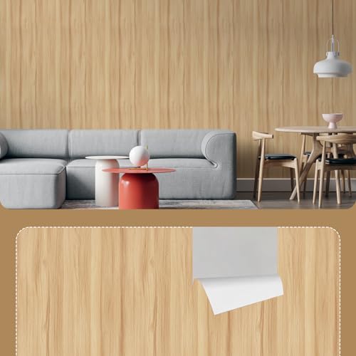 Wood Grain Contact Paper 17.3"x120" Oak Wood Look Peel and Stick Wallpaper Vintage Removable Self Adhesive Vinyl Faux Wood Wallpaper for Cabinets Countertops Covering