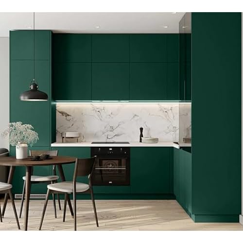 Dark Green Peel and Stick Wallpaper Dark Green Contact Paper 15.7inch¡¿118.1inch Solid Green Wallpaper Self Adhesive Decorative Wall Paper Removable Waterproof Vinyl Wallpapers for Furniture