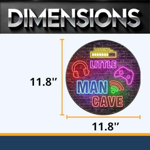 Little Man Cave Sticker, Boys Teenage Room Hanging Wall Art Decoration, Playroom Nursery Decor for Game Lover Gamer Wall Decor 12¡Èx 12¡ÈGlow in The Dark