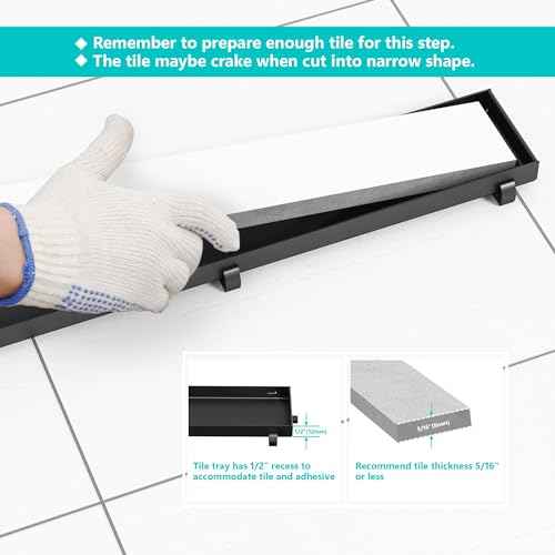 Neodrain 18 in Matte Black Linear Shower Drain- with 2-in-1 Flat & Tile Insert Cover, 304 Stainless Steel Rectangle Shower Floor Drain,Floor Shower Drain