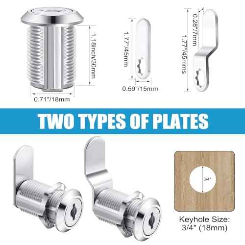 Kenning 24 Sets Cabinet Locks with Keys for Secure Drawer Mailbox RV Storage Box Replacement Lock, Zinc Alloy(1-1/8'' Cylinder Length, 0.9'' Max Panel Thickness)