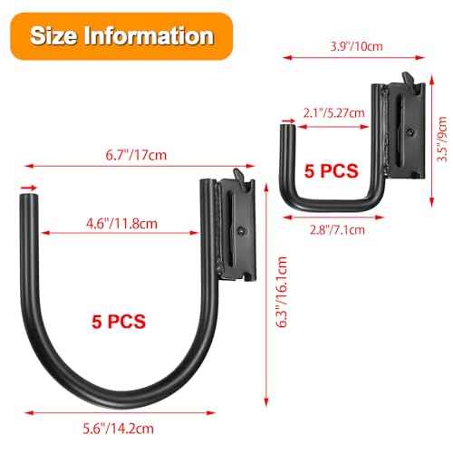 E Track Hooks 10 Pcs Heavy Duty Steel E Track J Hook with Spring Fitting for E or X Rail 2" 4" Trailer Hooks for Cords,Cables E Track Accessories for Enclosed Trailers,Trucks,Garage,Cargo Van (Black)