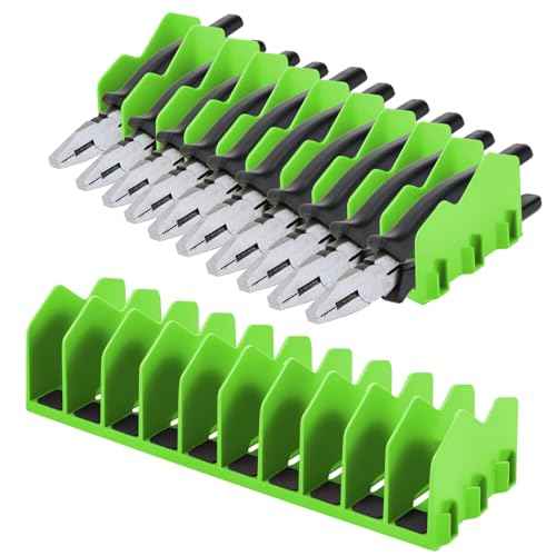 Plier Rack, 4 Pack Tool Drawer Organizer with Non-Slip Rubber Base, 10 Slot Pliers Tool Organizers for Toolboxes