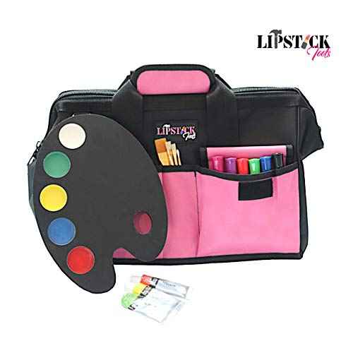 18-Inch Multi-Purpose Zip-Top Pink Storage Wide Mouth Tool Bag Organizer. Great for Home Improvement/Contractors Tools. Heavy Duty Storage Pockets and Shoulder Strap.