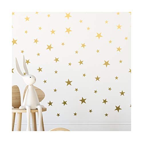 Gold Stars Wall Decal Stickers Removable Home Decoration Easy to Peel Stick Painted Walls Metallic Vinyl Polka Decor Sticker for Baby Kids Nursery Bedroom (Pack of 166)