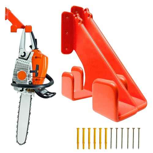2 Pack Heavy Duty Chainsaw Wall Mount Holder ? Chainsaw Hanger Rack for Garage Organization ? 150lbs Capacity, Anti-Scratch Pads, 10 Gauge Steel, Storage for Chainsaw Accessories and Tools