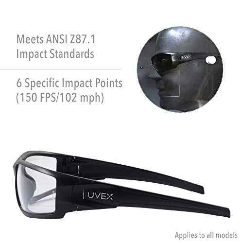 Honeywell Uvex Hypershock Safety Glasses, Black Fame with Espresso Polarized Lens & Anti-Scratch Hardcoat (S2949)