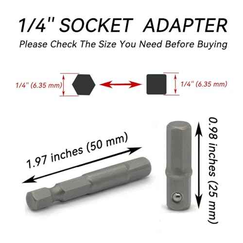 8 Pieces 1/4 Hex to 1/4 Socket Adapter, 1/4" Hex to Square Socket Bit Adapter,Power Tool Replacement Part Adapter Suitable for Drill Driver Socket Driver Electric and Pneumatic Drill