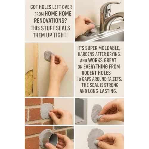 Waterproof Wall Repair Putty ? White Sealing Clay, 8 oz ? Moldable Filler for Wall Holes, AC Pipe Gaps, Cable Openings ? Indoor & Outdoor Use