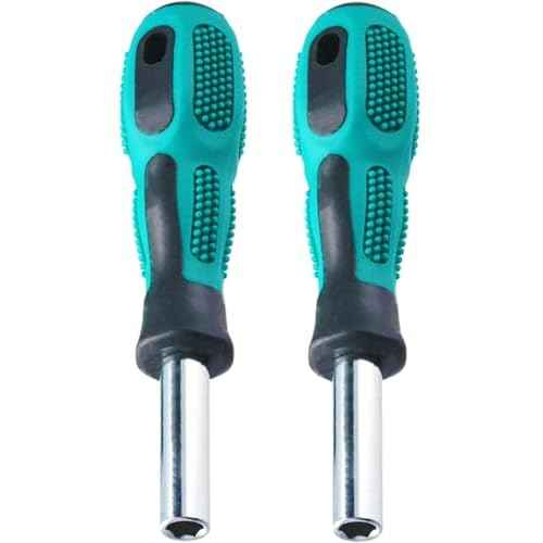 Bit Driver Handle,2 Pieces 1/4 inch Bit Driver Magnetic Screwdriver Bit Holder,6.35mm Hex 110mm Long Mini Short Strong Bit Holder Extension with Non-slip Handle Nut Driver