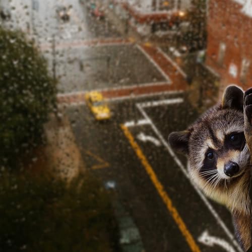 2pc Cute Raccoon Window Sticker Removable Animal Sticker for car, Room and Modern Home Decoration 29x29cm
