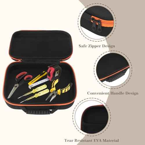 Waterproof Tool Bag,Shockproof Tool Box,Hard Travel Storage Carrying Protective Case for Cordless Drill/Driver,Fabric Accessory Storage Case for Electric Grinder Drill Convenient