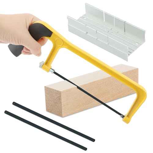 6inch Mini Hacksaw and Miter Block Set,Adjustable Miter Box and Saw Set,Metal Mitre Block Set,Professional Cutting,Hacksaw,Coping Saw for Woodworking,Hacksaw for Metal Cutting(0.24x3.74x5.91inch)
