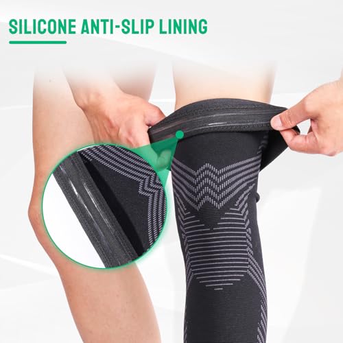 Knee Compression Sleeve Original – for Pain Relief and Support – Alleviates Swelling, Inflammation, and Improves Circulation – Ideal for Men and Women in Sports and Everyday Activities
