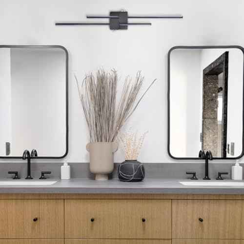 Black Wall Sconces Modern LED Bathroom Vanity Linear Wall Lamp 3000K Warm Light for Living Room Indoor Wall Lighting for Bedroom Living Room Hallway Stairway