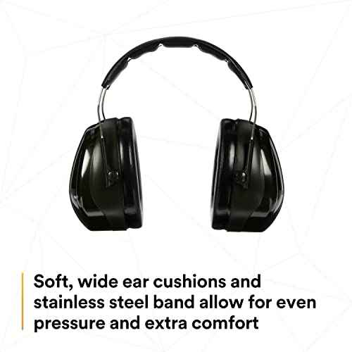 3M - CASH7A Peltor Optime 101 Over-the-Head Earmuff, Hearing Protection, Ear Protectors, NRR 27dB Green