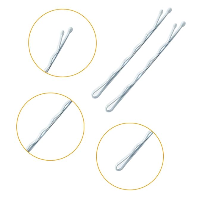White Bobby Pins for Hair, YINGFENG 220 Count 2.2 Inch Wavy Style Hair Pins for Women, Hair Clips Bulk with Storage Box, Hairpins Perfect for Gray or White Haired Ladies