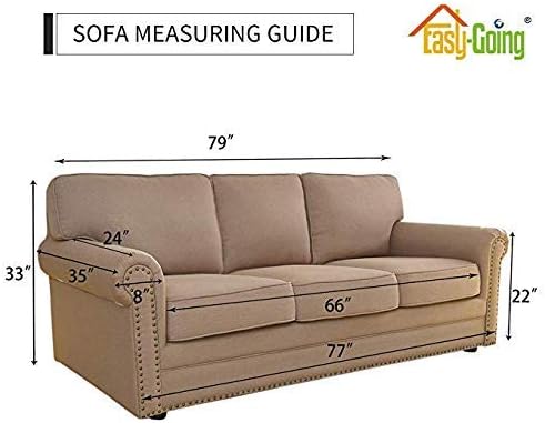 Easy-Going Reversible Couch Cover for 3 Cushion Couch Sofa Cover for Dogs Water Resistant Furniture Protector Cover with Foam Sticks Elastic Straps for Pet Cat (Sofa, Cyan/Ivory)