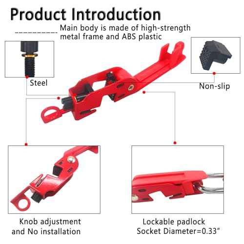 Circuit Breaker Lockout,Red Electrical Box Circuit Breaker Lockout,Tagout Breaker Box Lock for 110-240v Standard Single and Double Toggles,OSHA Compliant (2 Set with Lock)
