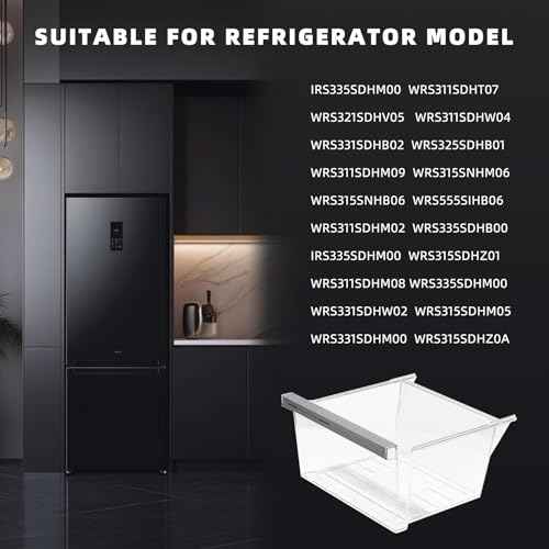 W11162443 W11046494 W11162446 Refrigerator Fridge Crisper Drawer Pan Fridge Meat Pan Bin Upper Humidity Control Drawer Compatible with Whirlpool Maytag Refrigerator Replacement Parts