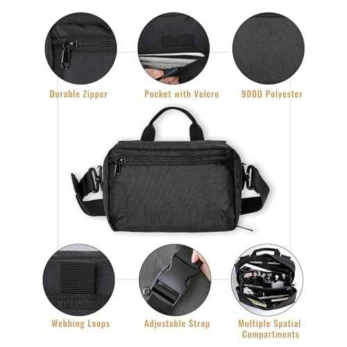 sayram SS1 EDC Sling Bag, Waxed Canvas EDC Sling Backpack, Men's Crossbody Pack Travel Hiking EDC Shoulder Backpack (Classic Black)
