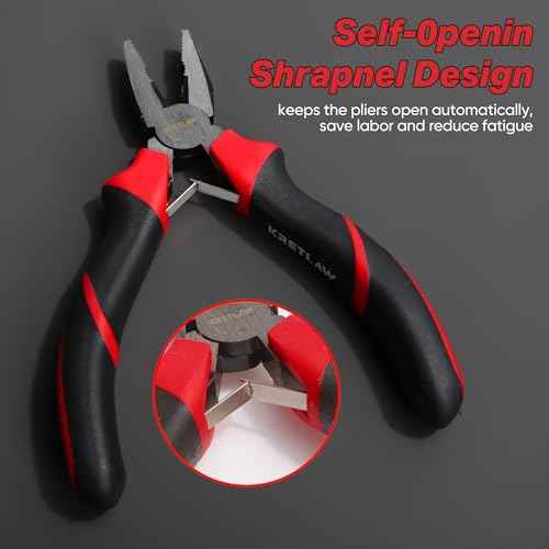 Mini Pliers Set 6Pcs - Needle Nose, Long Nose, Bent Nose, Diagonal, End Cutting and Linesman for DIY, Electronic Repairing & Jewelry with Pouch