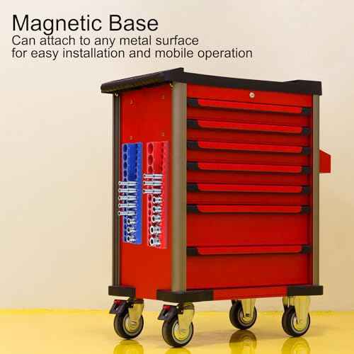 HARFINGTON 3pcs Magnetic Socket Organizer 1/4" 3/8" 1/2" Drive Metric Socket Holder Tray Socket Storage Rack Holds 75 Standard and Deep Size Sockets, Black