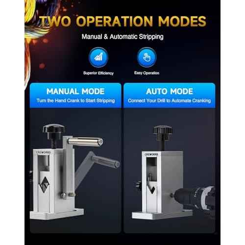 Manual Wire Stripper Machine with Adjustable Feed Hole, Portable Cable Wire Stripping Machine for 0.06"-0.09" Scrap Copper Wire Recycling, Copper Wire Stripper for Drill without Replacing Hole Plates