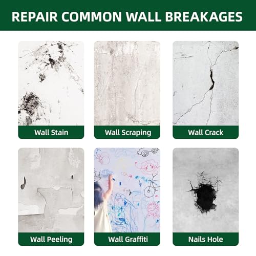 250g Wall Putty Hole Repair, Safe Wall Mending Agent, Drywall Repair Kit with Nozzle,Spackle for Drywall Paste, Easy to Fill Holes for Aluminum Metal Plaster Sheetrock Ceiling