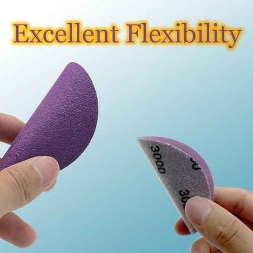 3 Inch 1000 Grit Wet Dry Sandpaper, 50pcs Sanding Disc, Hook and Loop Premium Aluminum Oxide Sand Paper for Metal, Wood, Auto