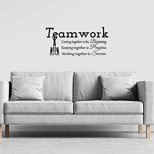 Teamwork Coming Together is The Beginning Keeping Together is Progress Working Together is Success Vinyl Wall Decal Inspirational Quote Motivational Saying Art Letters Office Wall Room Decor