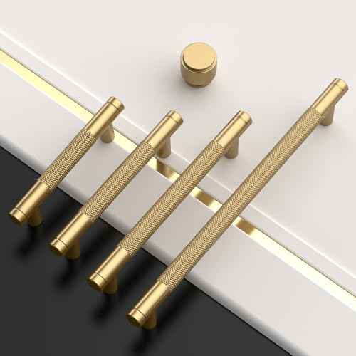 Amerdeco 10 Pack Champagne Bronze Cabinet Pulls 7.5 Inch(192mm) Hole Center Drawer Pulls Cabinet Hardware Kitchen Cabinet Handles for Bathroom ZH0031