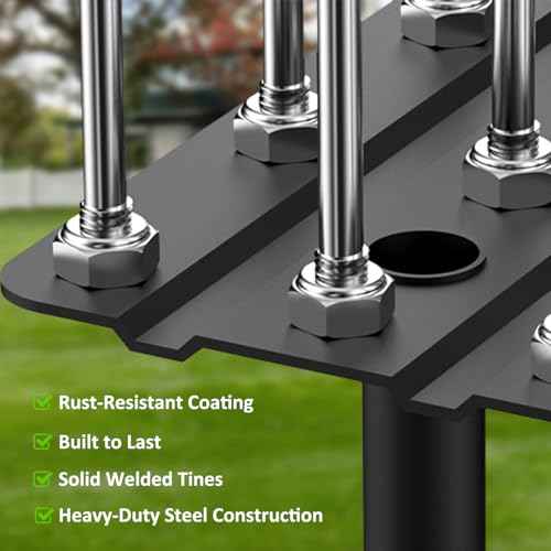 Lawn Aerator Spike Tool - Manual Grass Aerator with 15 Iron Spikes, Pre-Assembled Yard Aerator for Core Aeration, Heavy Duty T-Handle & Wide Foot Plate for Lawn Yard & Garden (Glossy Black)