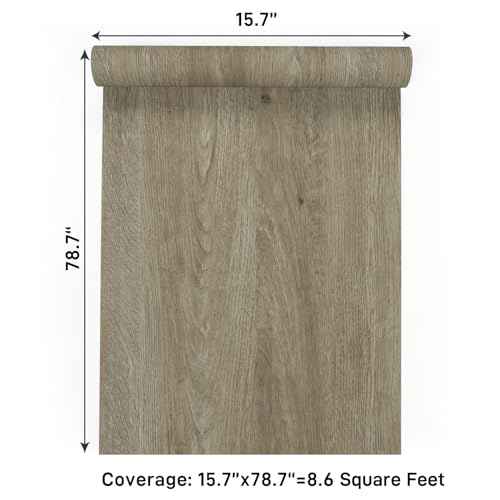 VaryPaper Oak Wood Contact Paper Peel and Stick Light Brown Wood Wallpaper for Cabinets Waterproof Wood Grain Vinyl Wrap for Countertops Furniture Desk Self Adhesive Wood Look Wall Paper 15.7''x78.7''