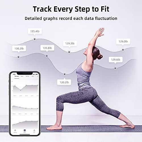 RunSTAR Smart Scale for Body Weight, Digital Bathroom Scale BMI Weighing Body Fat Scale, Body Composition Monitor Health Analyzer with Smartphone App, 400 lbs - Black