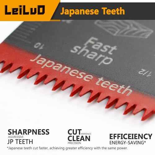 LEILUO 50 Pcs Multitool Blade for Wood Nails Drywall Titanium Oscillating Saw Blades Japanese Tooth Oscillating Tool Accessories with Storage Bag Compatible with DeWalt Makita Dremel and More