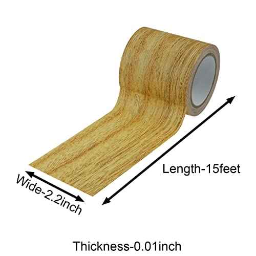 XGNG 5.7cmx4.57m Simulation Wood Grain High-Adhesive Repair Tape for Desk Chair Furniture Floor Beautification Decoration Tape, Golden Camel