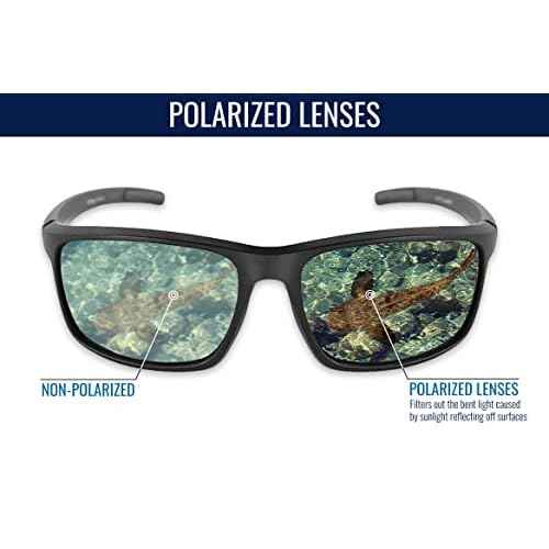 Bullhead Safety Eyewear Swordfish Glasses - Lightweight, Impact/Scratch Resistant, Polarized Sunglasses for Hunting/Shooting, Outdoor Sports, Construction, Blue Mirror/Matte Black