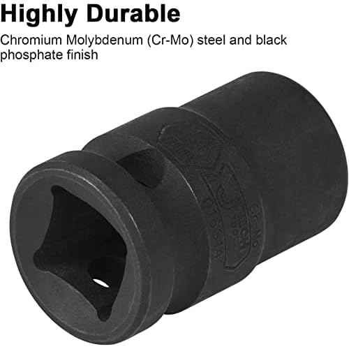 Jetech 1/2-Inch Drive 18mm Deep Impact Socket with 6-Point Design, Heat-Treated Chrome Molybdenum Alloy Steel, Metric