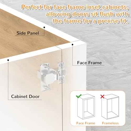 Chibery 10 Pack Face Frame Inset Cabinet Hinges, Soft Close 105¡Æ Insert Concealed Cabinet, Slide on Plate, Smooth Slow Self Closing Silent Hardware, 3D Heavy Duty for Blind Corner, Kitchen, Cupboard