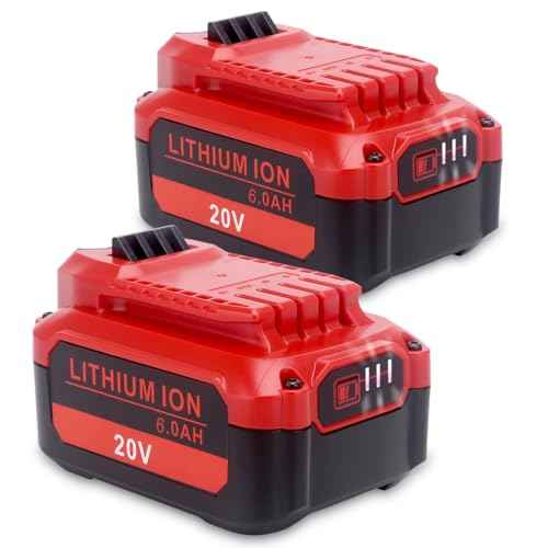 Upgraded 2-Pack 6.0Ah 20V Replacement Battery CMCB206 Compatible with Craftsman 20-Volt V20 Series Cordless Outdoor Tools - Compatible with Craftsman V20 CMCB204 CMCB202 Lithium Batteries