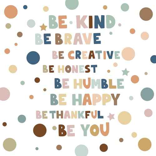TaoBary 332 Pieces Polka Dots Wall Sticker Colorful Inspirational Circle Wall Decal Motivational Phrases Sticker Letter Sticker Be Thankful, Be Brave Decal for Classroom Nursery Playroom (Boho)