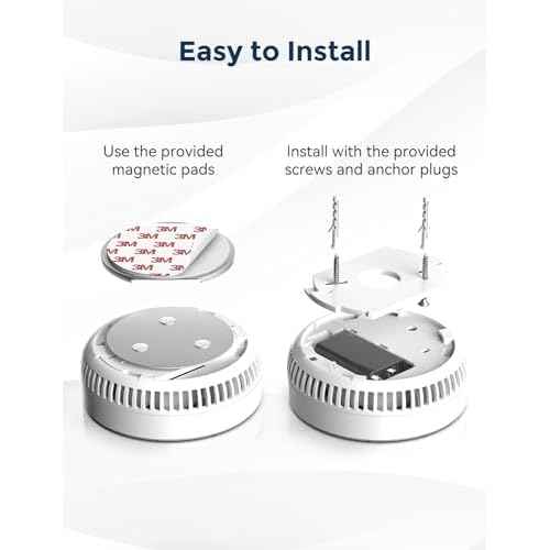 Ecoey Smoke Alarm Fire Detector with Photoelectric Technology and Low Battery Signal (Battery Include), Fire Alarm with Test Function for Home, Bedroom, FJ136GB, 4 Packs