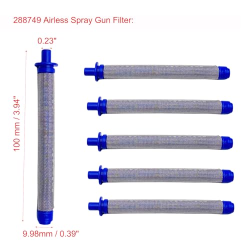 1 Pcs 288716 Inlet Suction Strainer and 6 Pcs 288749 Airless Spray Gun Filters 60 Mesh for Airless Sprayer